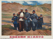 Carry forward the Yan'an spirit, go among the workers, peasants and soldiers